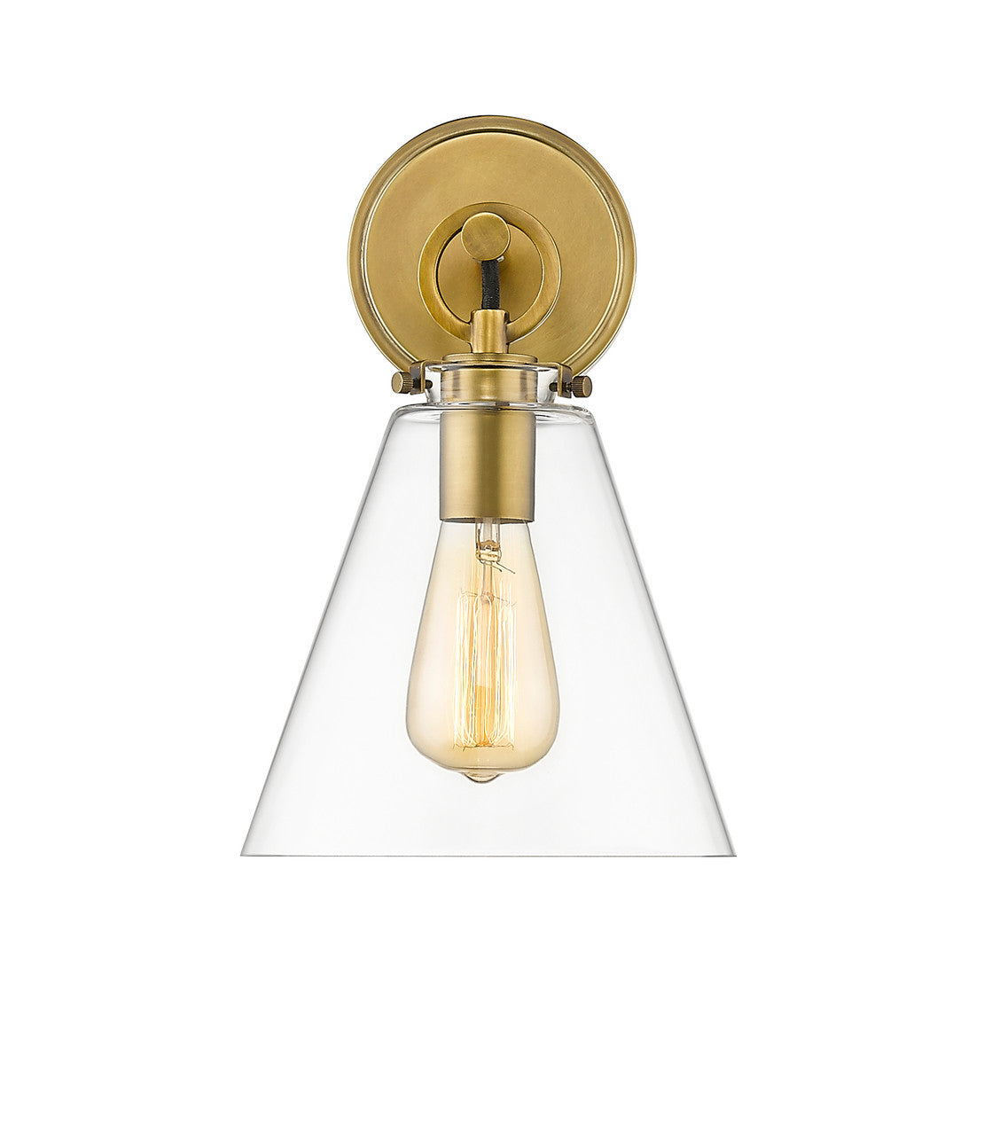 Z-Lite Harper 1 Light Wall Sconce in Rubbed Brass 806-1S-RB