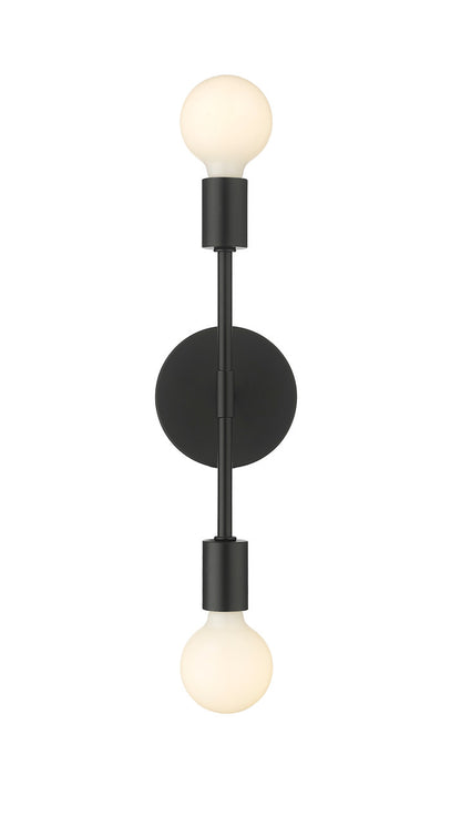 Z-Lite Modernist 2 Light Wall Sconce in Matte Black 731-2S-MB