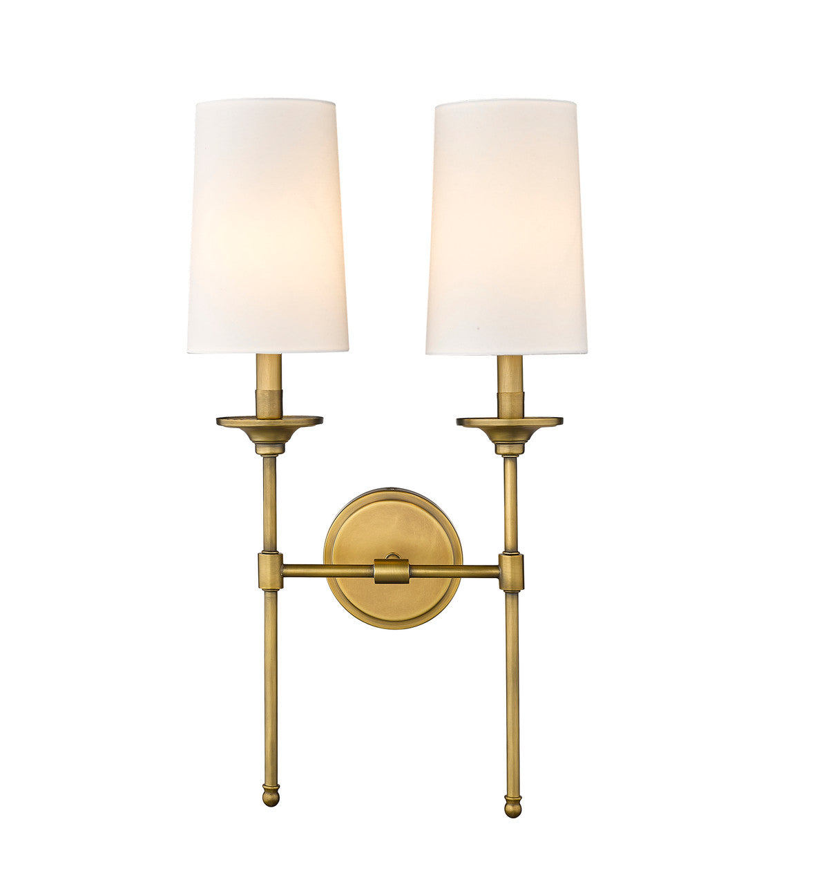 Z-Lite Emily 2 Light Wall Sconce in Rubbed Brass 3033-2S-RB