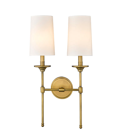 Z-Lite Emily 2 Light Wall Sconce in Rubbed Brass 3033-2S-RB