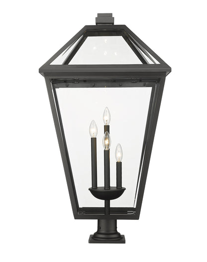 Z-Lite Talbot 4 Light Outdoor Pier Mounted Fixture in Black 579PHXLXR-533PM-BK