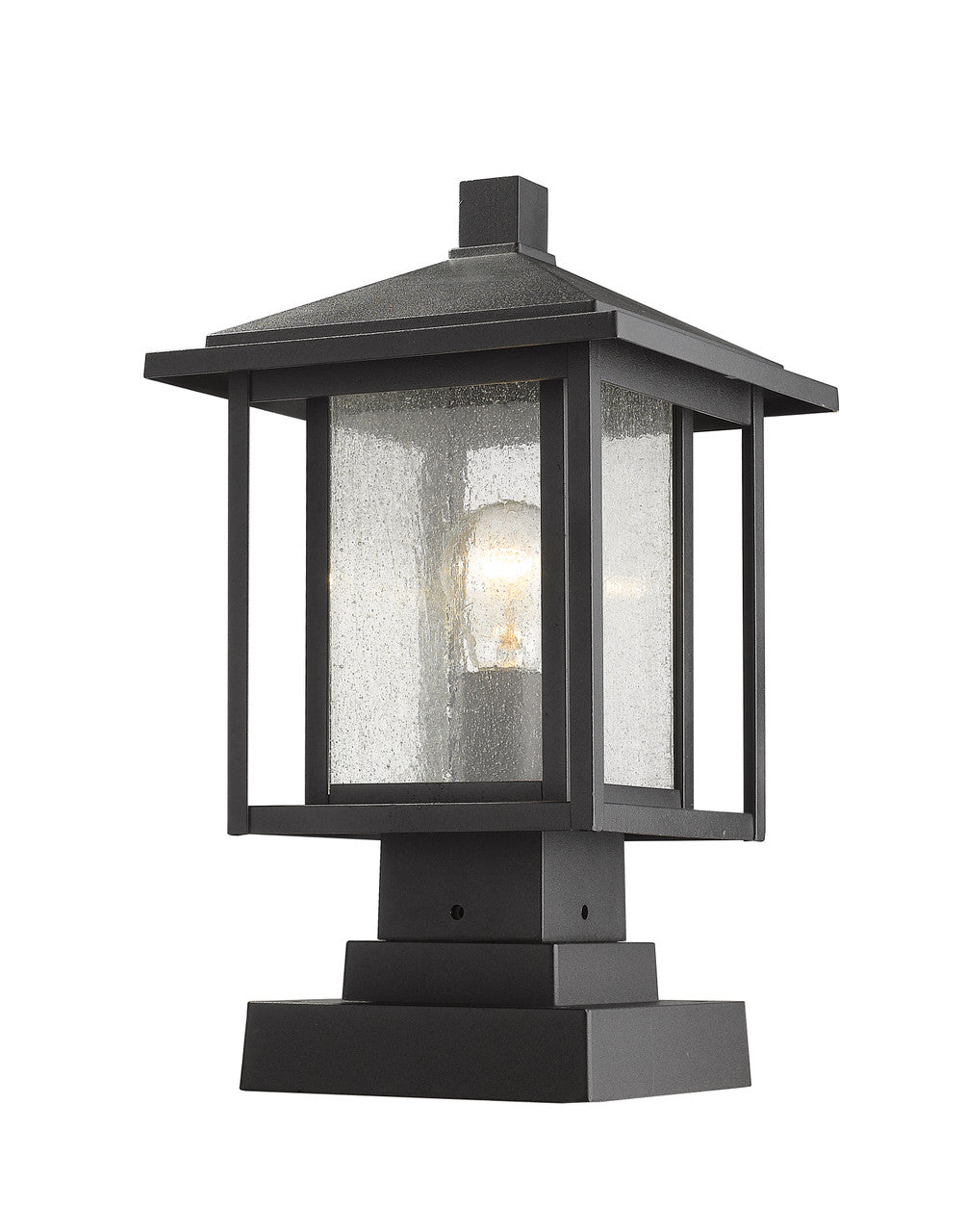 Z-Lite Aspen 1 Light Outdoor Pier Mounted Fixture in Black 554PHMS-SQPM-BK