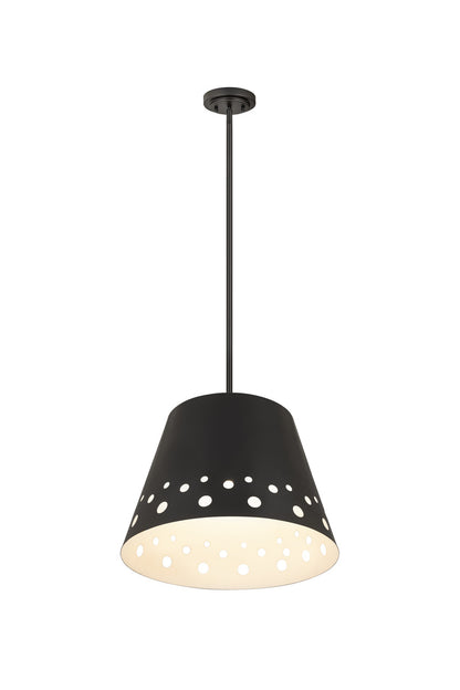 Z-Lite Katie 1 Light Chandelier in Matte Black 6014-18MB