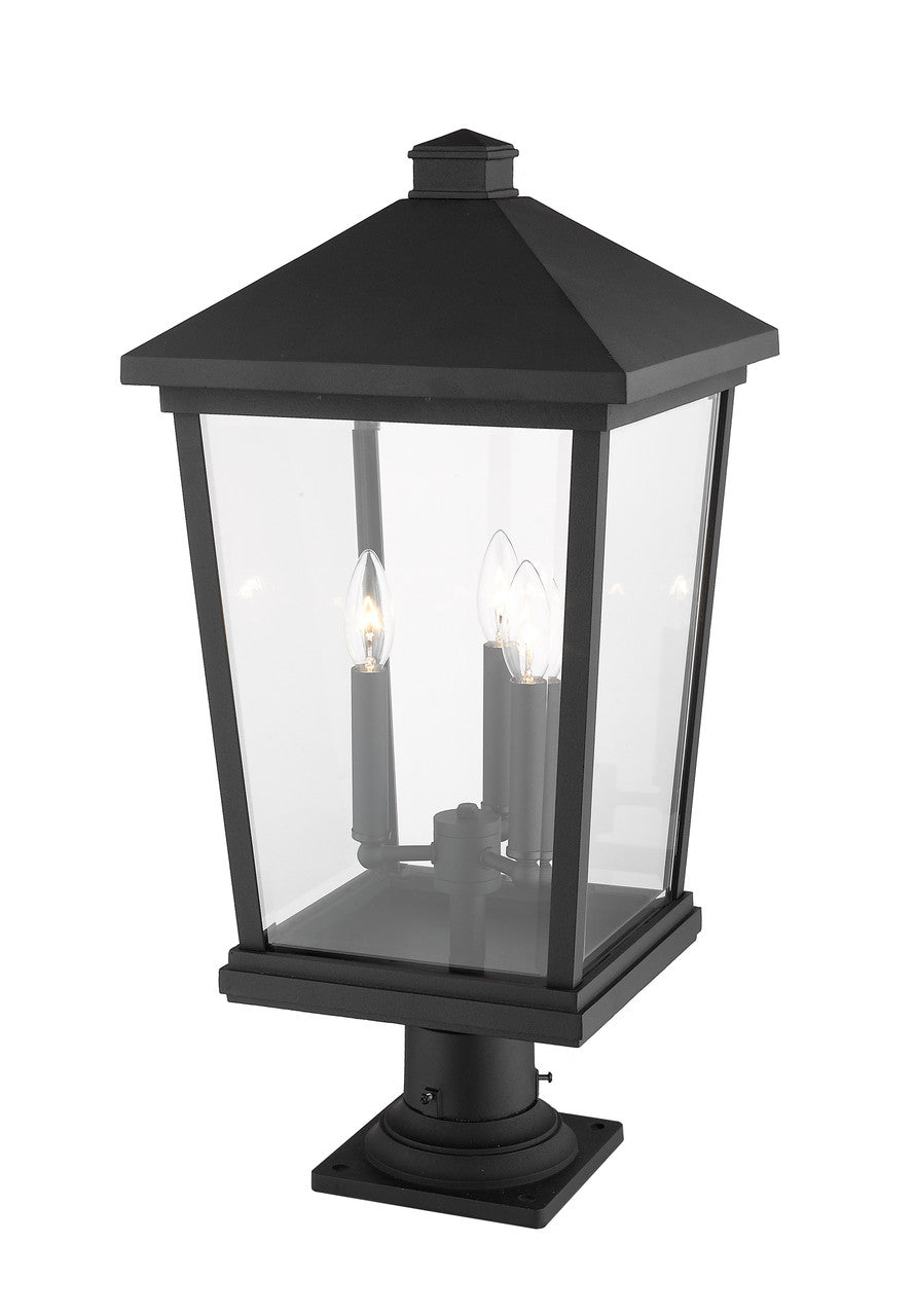 Z-Lite Beacon 3 Light Outdoor Pier Mounted Fixture in Black 568PHXLR-533PM-BK