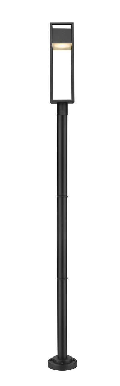 Z-Lite Barwick 1 Light Outdoor Post Mounted Fixture in Black 585PHBR-567P-BK-LED