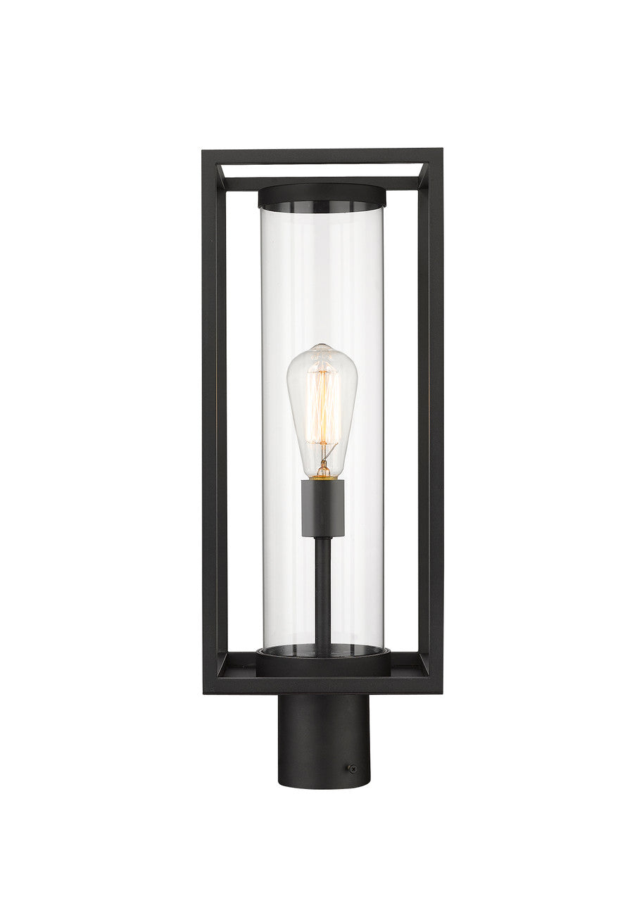 Z-Lite Dunbroch 1 Light Outdoor Post Mount Fixture in Black 584PHMR-BK