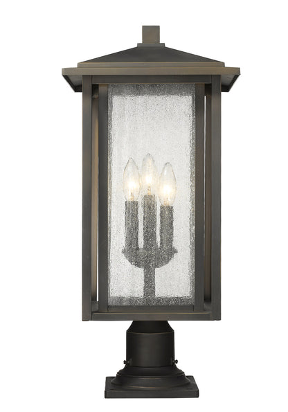 Z-Lite Aspen 3 Light Outdoor Pier Mounted Fixture in Oil Rubbed Bronze 554PHXLR-533PM-ORB