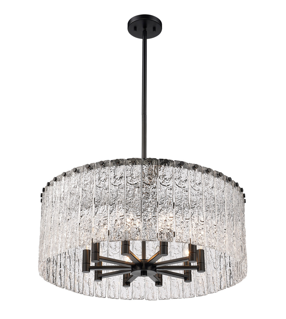 Z-Lite Glacier 10 Light Chandelier in Matte Black 1943P26-MB