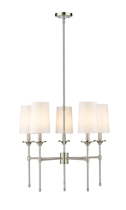 Z-Lite Emily 5 Light Chandelier in Brushed Nickel 3033-5BN