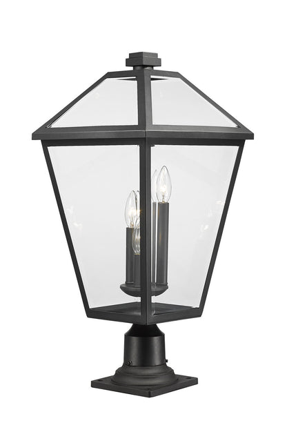 Z-Lite Talbot 3 Light Outdoor Pier Mounted Fixture in Black 579PHXLR-533PM-BK