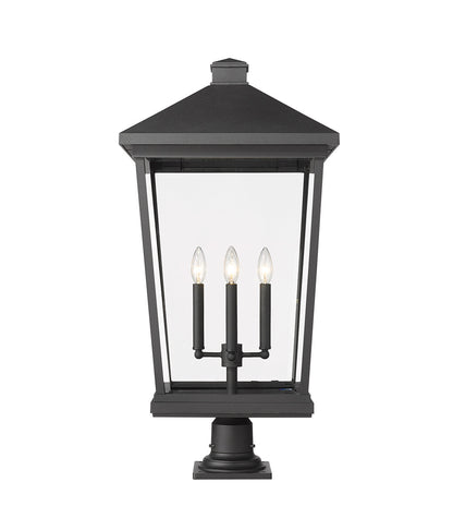 Z-Lite Beacon 4 Light Outdoor Pier Mounted Fixture in Black 568PHXXLR-533PM-BK