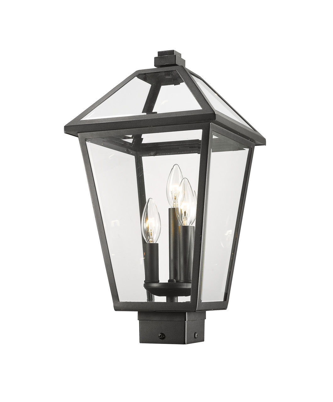 Z-Lite Talbot 3 Light Outdoor Post Mount Fixture in Black 579PHBS-BK