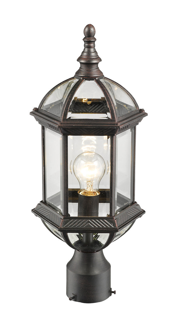 Z-Lite Annex 1 Light Outdoor Post Mount Fixture in Rust 563PHM-RT