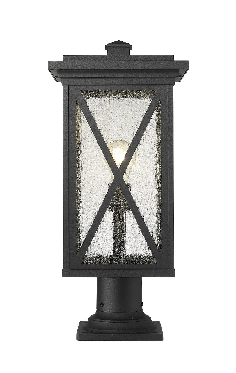 Z-Lite Brookside 1 Light Outdoor Pier Mounted Fixture in Black 583PHBR-533PM-BK