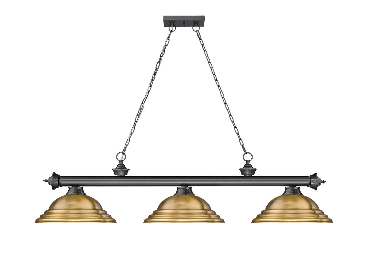 Z-Lite Cordon 3 Light Billiard in Bronze Plate 2306-3BP-SRB