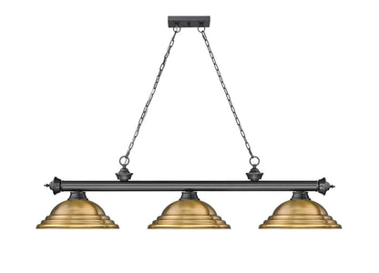 Z-Lite Cordon 3 Light Billiard in Bronze Plate 2306-3BP-SRB