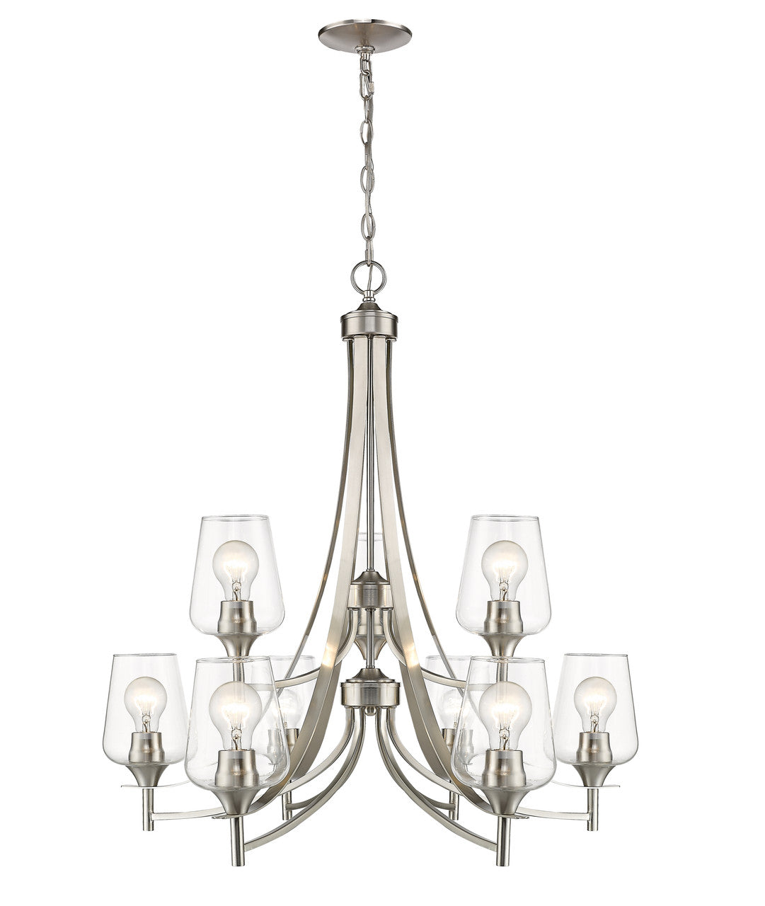 Z-Lite Joliet 9 Light Chandelier in Brushed Nickel 473-9BN