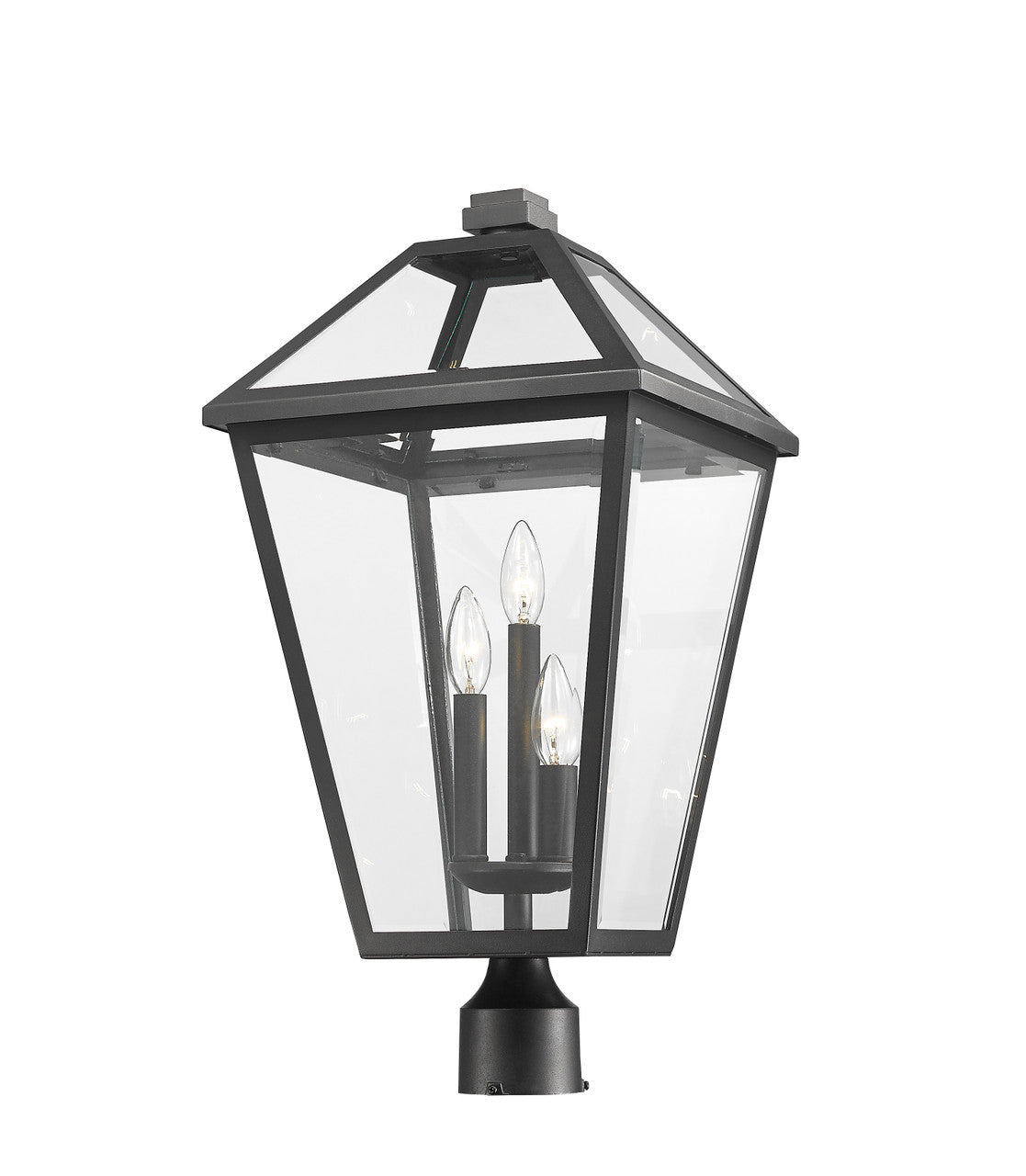 Z-Lite Talbot 3 Light Outdoor Post Mount Fixture in Black 579PHXLR-BK