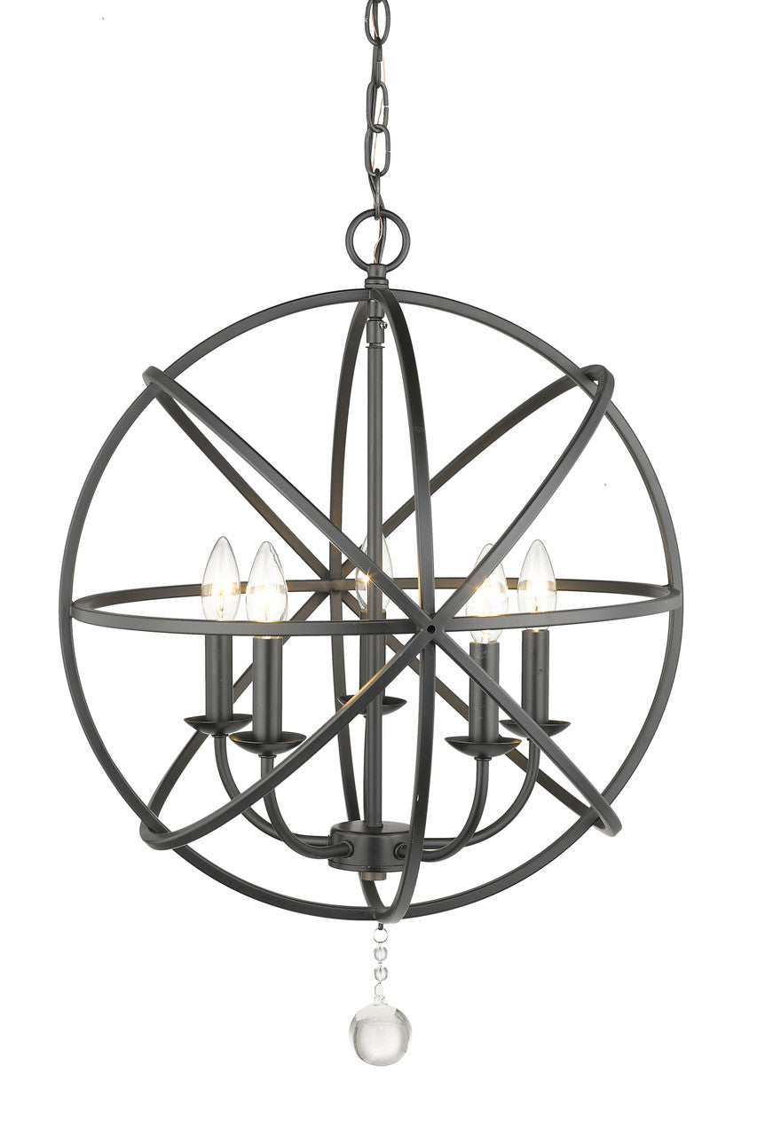 Z-Lite Tull 5 Light Chandelier in Matte Black 458-20MB