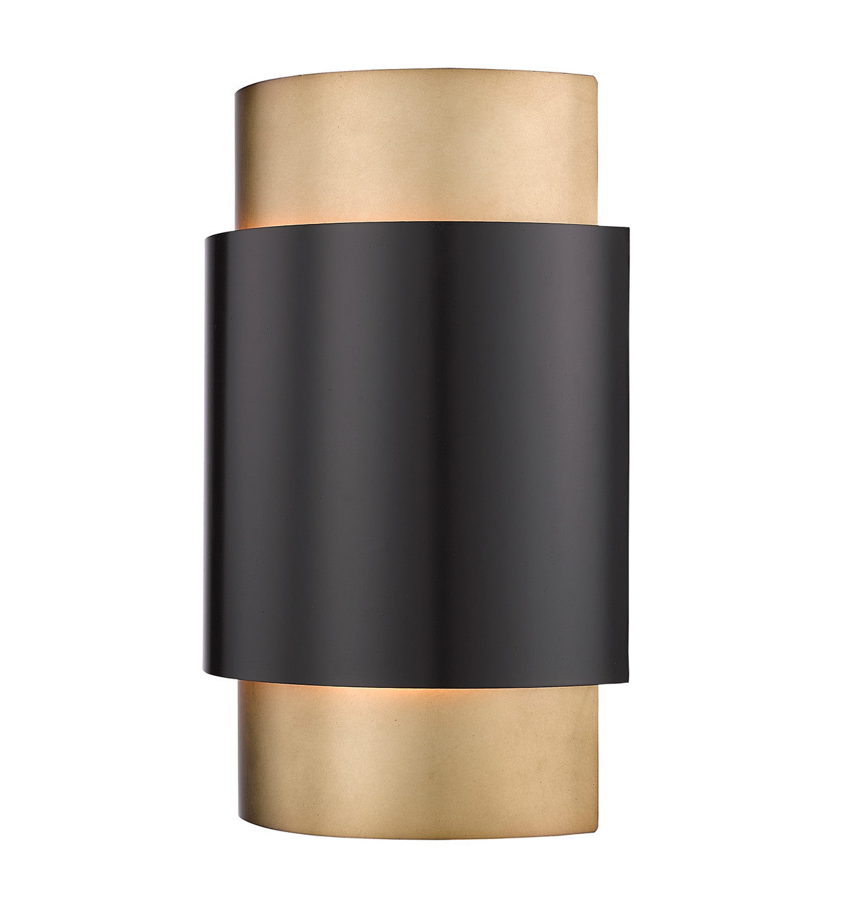 Z-Lite Harlech 2 Light Wall Sconce in Bronze + Rubbed Brass 739S-BRZ-RB