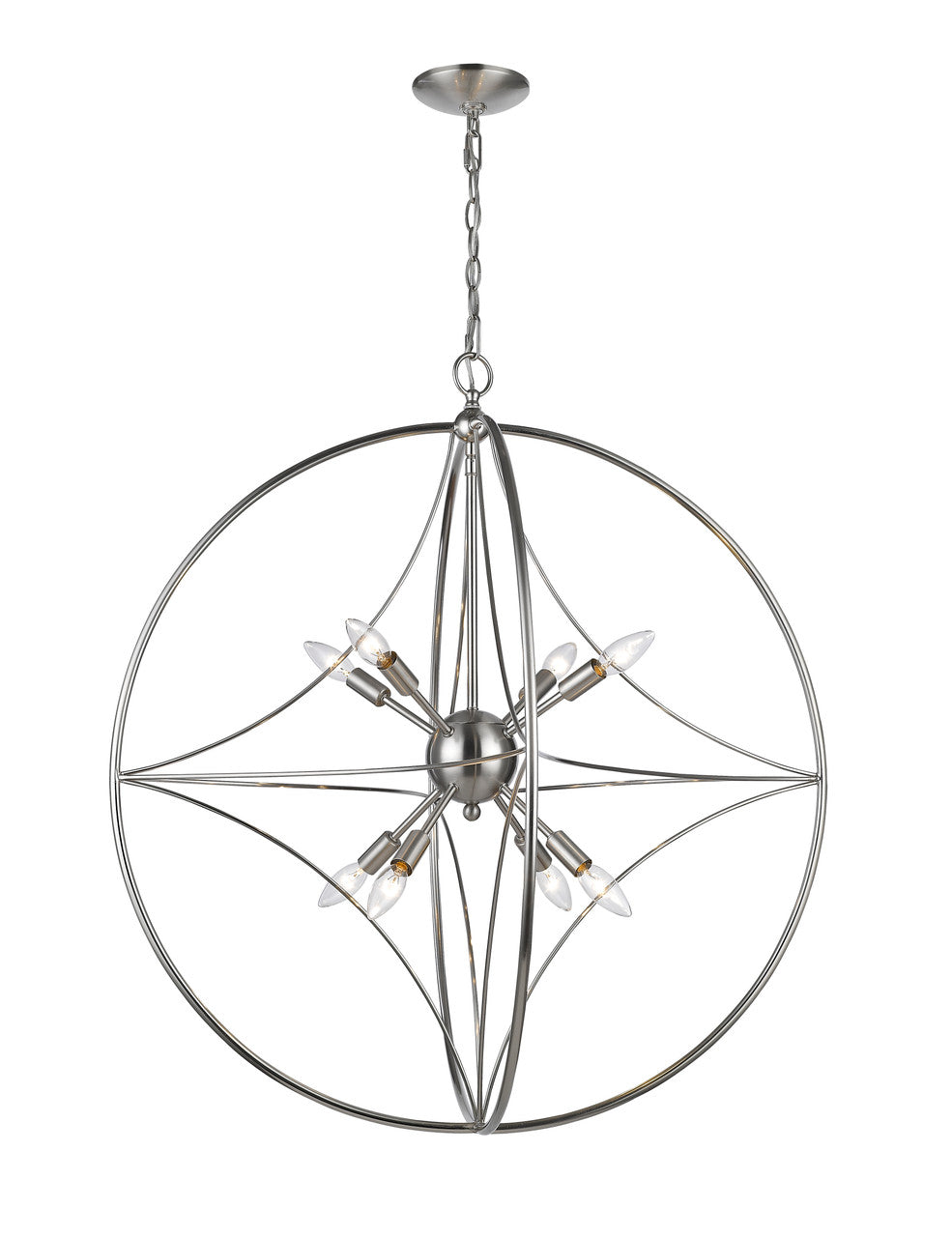 Z-Lite Cortez 8 Light Pendant in Brushed Nickel 452-30BN