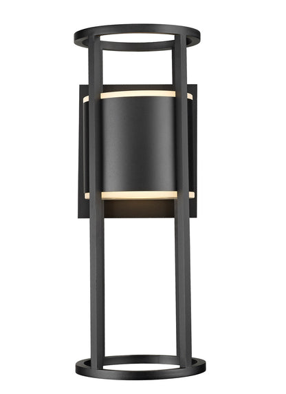 Z-Lite Luca 2 Light Outdoor Wall Light in Black 517B-BK-LED