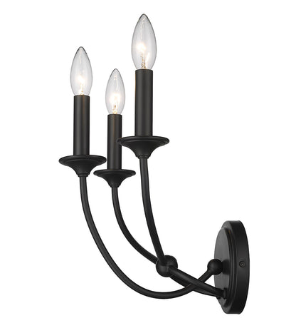 Z-Lite Arabella 3 Light Wall Sconce in Matte Black 3500-3S-MB