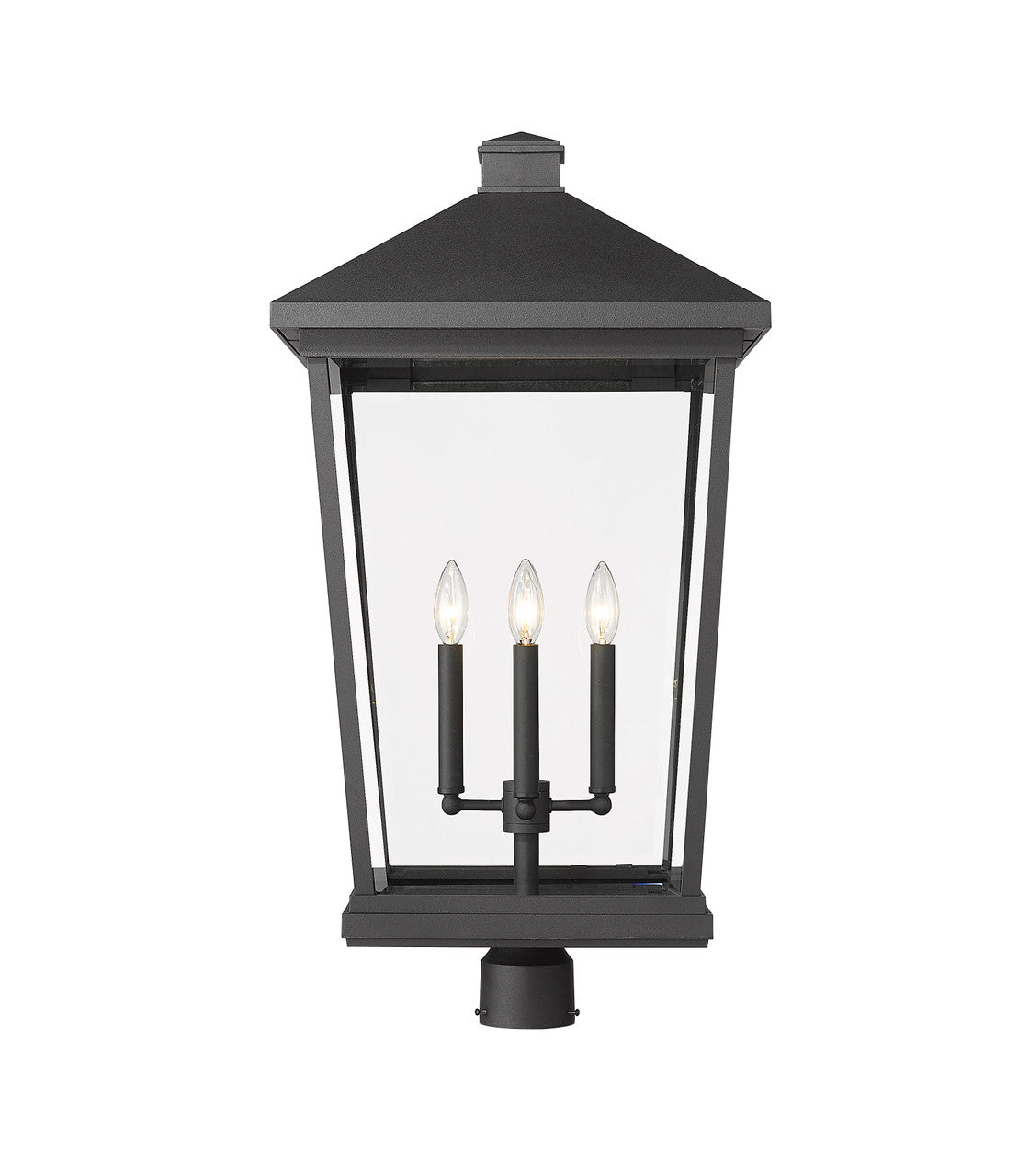 Z-Lite Beacon 4 Light Outdoor Post Mount Fixture in Black 568PHXXLR-BK