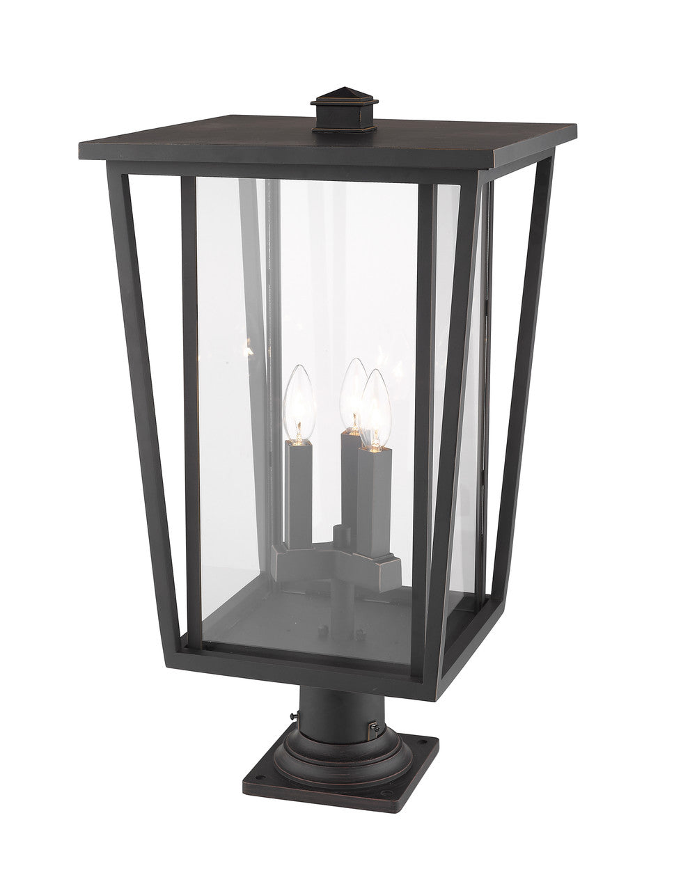 Z-Lite Seoul 3 Light Outdoor Pier Mounted Fixture in Oil Rubbed Bronze 571PHXLR-533PM-ORB