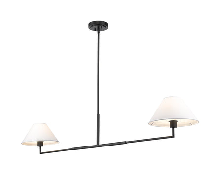 Z-Lite Leila 2 Light Chandelier in Matte Black 744-62L-MB