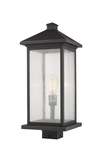 Z-Lite Portland 1 Light Outdoor Post Mount Fixture in Oil Rubbed Bronze 531PHBXLS-ORB