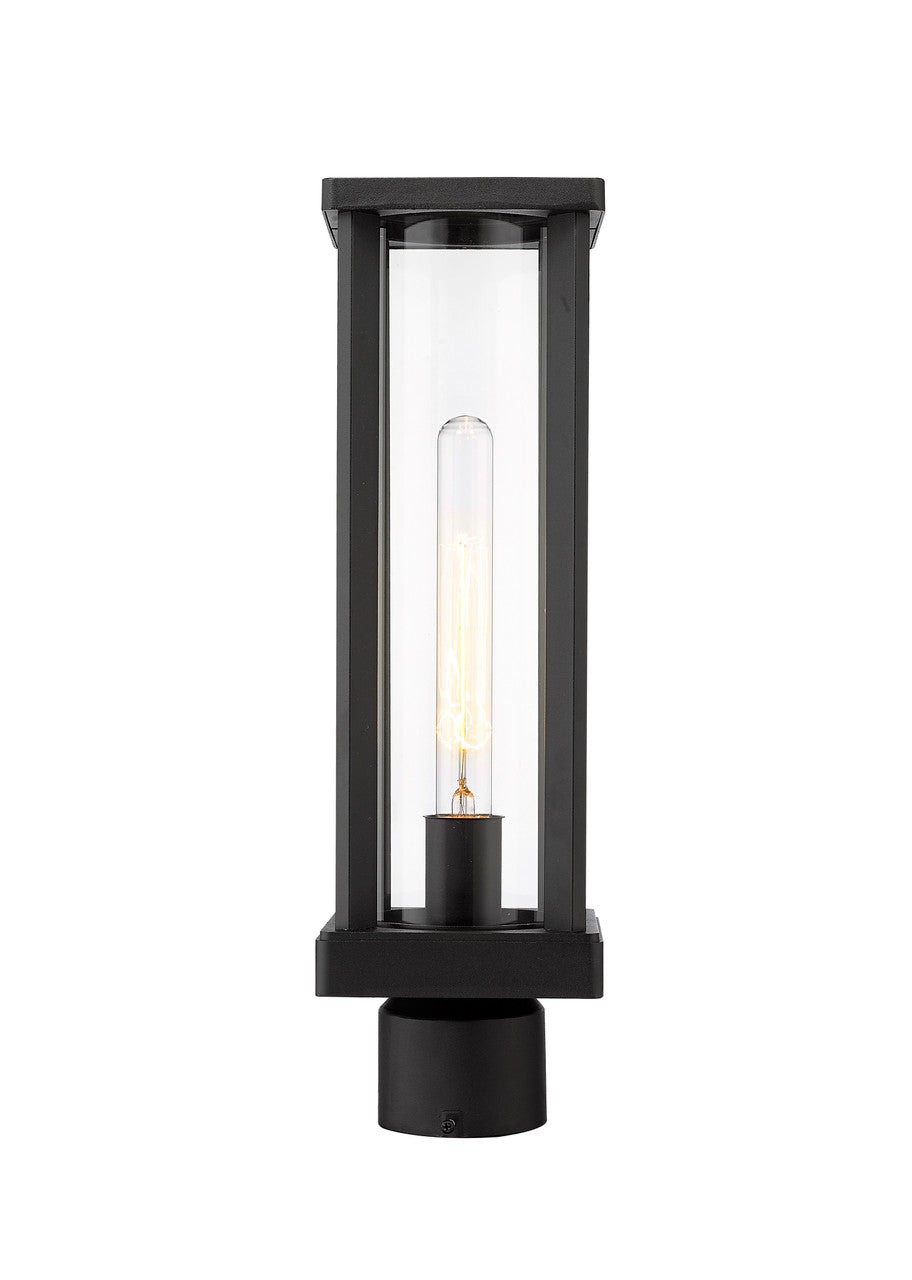 Z-Lite Glenwood 1 Light Outdoor Post Mount Fixture in Black 586PHMR-BK