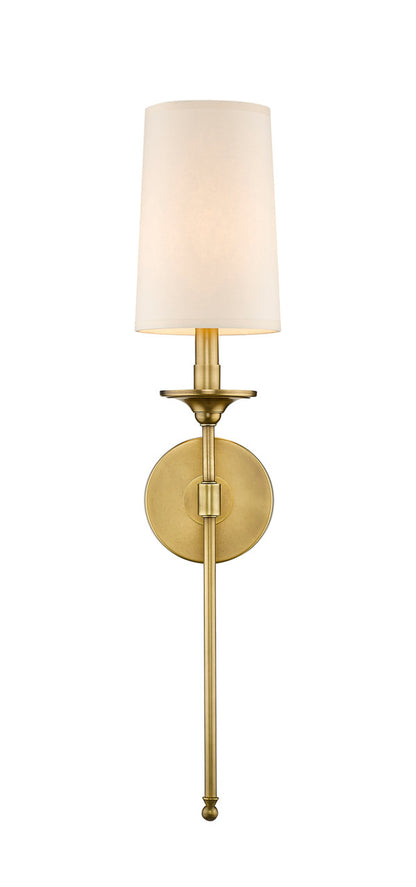 Z-Lite Emily 1 Light Wall Sconce in Rubbed Brass 807-1S-RB