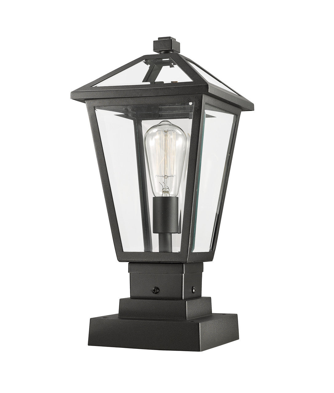 Z-Lite Talbot 1 Light Outdoor Pier Mounted Fixture in Black 579PHMS-SQPM-BK