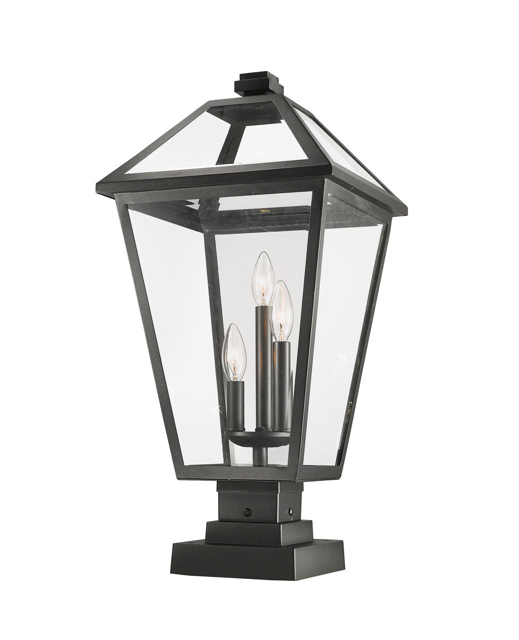 Z-Lite Talbot 3 Light Outdoor Pier Mounted Fixture in Black 579PHXLS-SQPM-BK