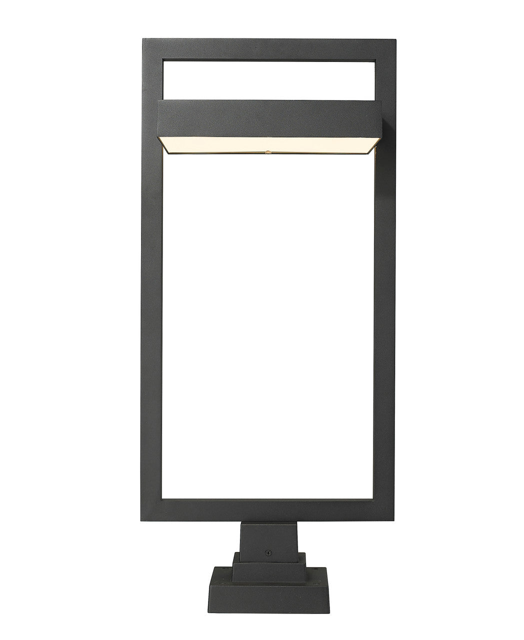 Z-Lite Luttrel 1 Light Outdoor Pier Mounted Fixture in Black 566PHXLS-SQPM-BK-LED