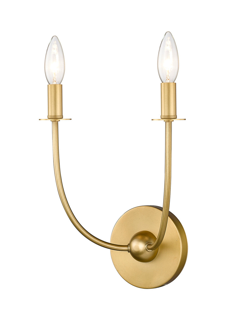 Z-Lite Shannon 2 Light Wall Sconce in Rubbed Brass 3040-2S-RB