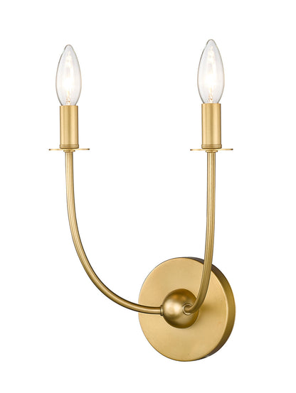 Z-Lite Shannon 2 Light Wall Sconce in Rubbed Brass 3040-2S-RB