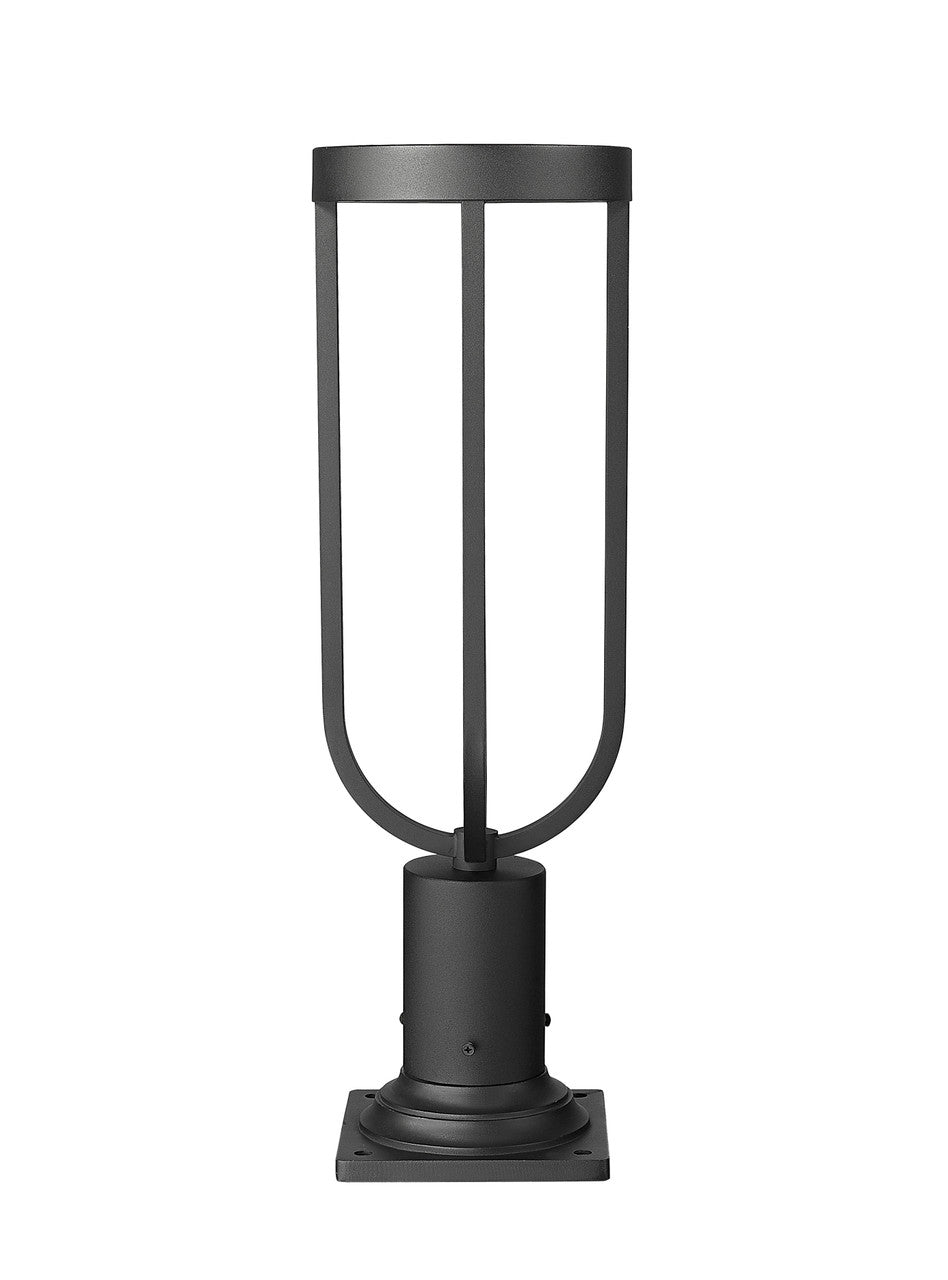 Z-Lite Leland 1 Light Outdoor Pier Mounted Fixture in Sand Black 5005PHM-533PM-BK-LED