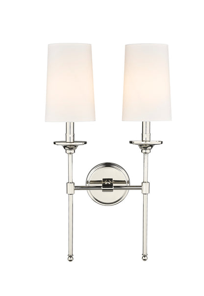 Z-Lite Emily 2 Light Wall Sconce in Polished Nickel 3033-2S-PN