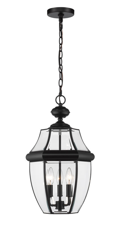 Z-Lite Westover 3 Light Outdoor Chain Mount Ceiling Fixture in Black 580CHB-BK