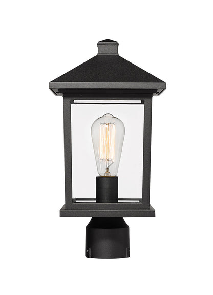 Z-Lite Portland 1 Light Outdoor Post Mount Fixture in Black 531PHMR-BK