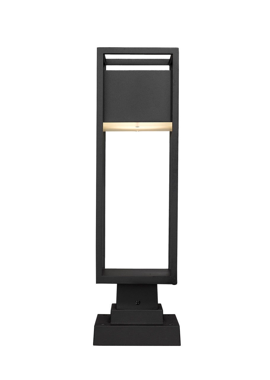 Z-Lite Barwick 1 Light Outdoor Pier Mounted Fixture in Black 585PHMS-SQPM-BK-LED