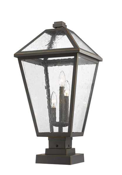 Z-Lite Talbot 3 Light Outdoor Pier Mounted Fixture in Oil Rubbed Bronze 579PHXLS-SQPM-ORB