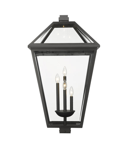 Z-Lite Talbot 4 Light Outdoor Post Mount Fixture in Black 579PHXLXS-BK