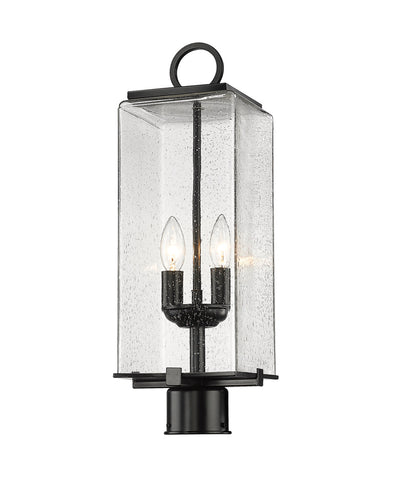 Z-Lite Sana 2 Light Outdoor Post Mount Fixture in Black 592PHMR-BK