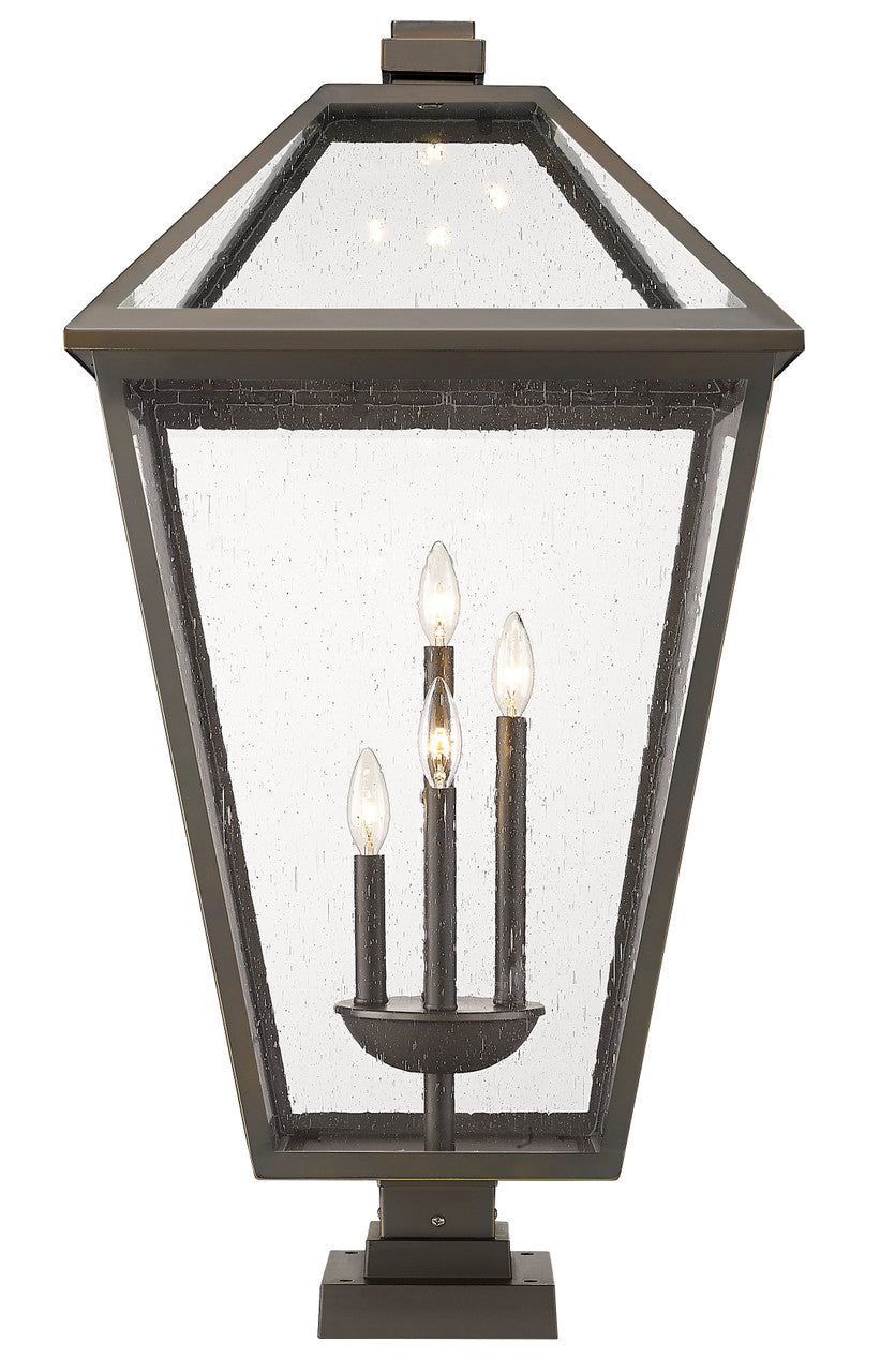 Z-Lite Talbot 4 Light Outdoor Pier Mounted Fixture in Oil Rubbed Bronze 579PHXLXS-SQPM-ORB