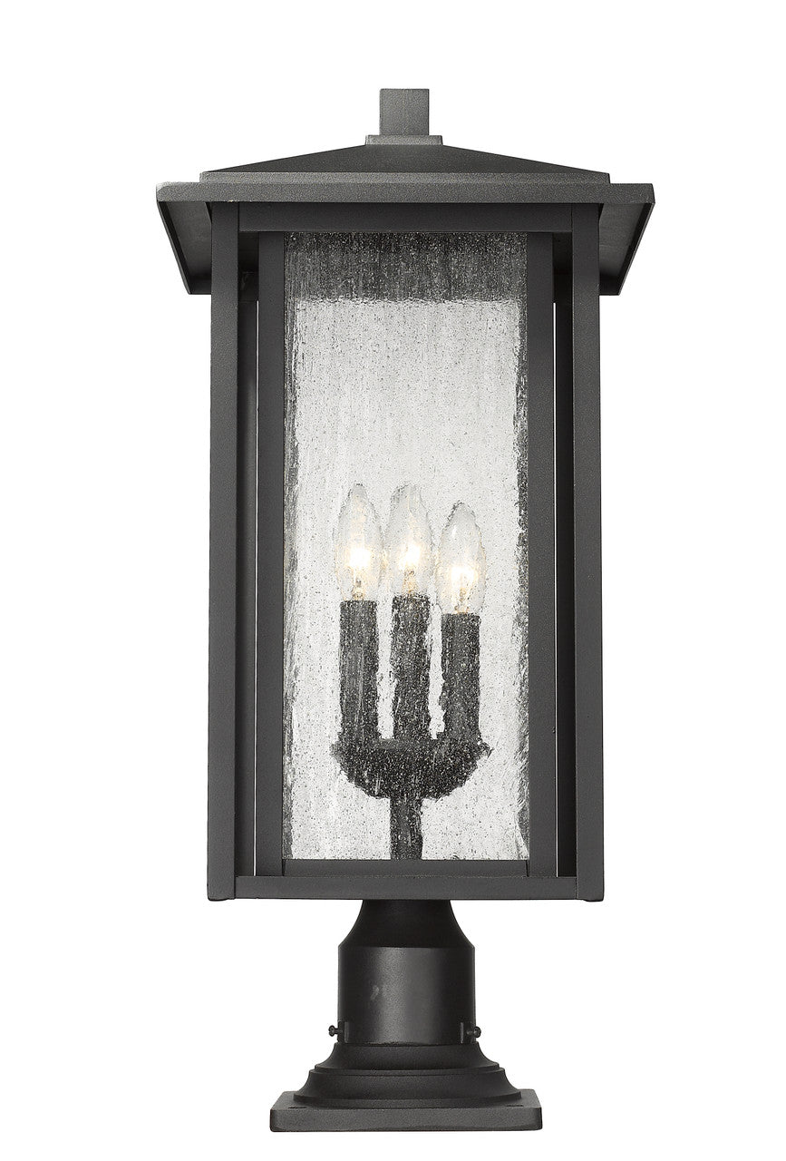 Z-Lite Aspen 3 Light Outdoor Pier Mounted Fixture in Black 554PHXLR-533PM-BK