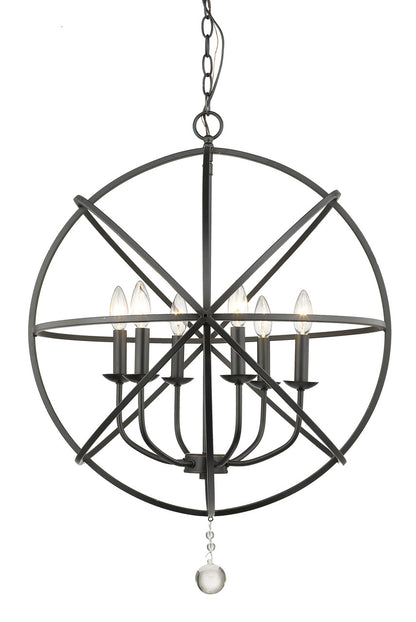 Z-Lite Tull 6 Light Chandelier in Matte Black 458-24MB