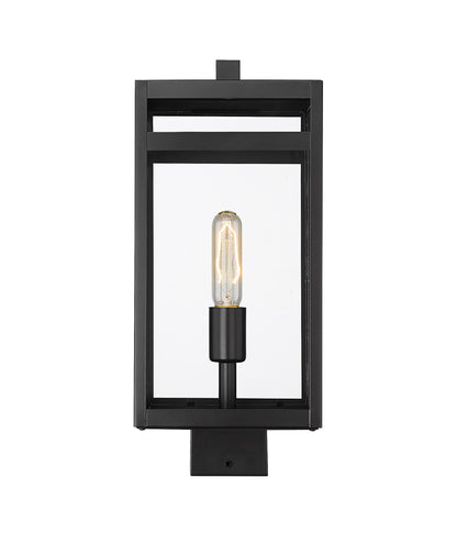 Z-Lite Nuri 1 Light Outdoor Post Mount Fixture in Black 596PHMS-BK